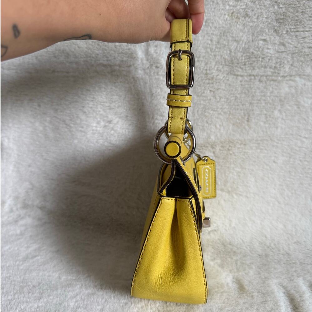 y2k COACH Legacy Yellow Top Handle Crossbody - Picture 5 of 10